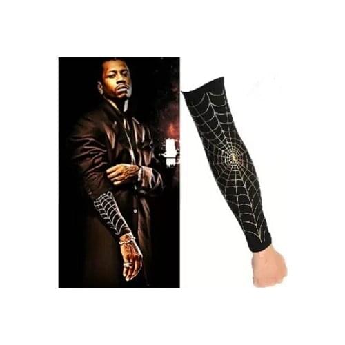 Hot Fashion 2pcs/Lot Coll Fake Tattoo Sleeves for Men Women Unisex Arm Stockings Warmers Spider Web Design