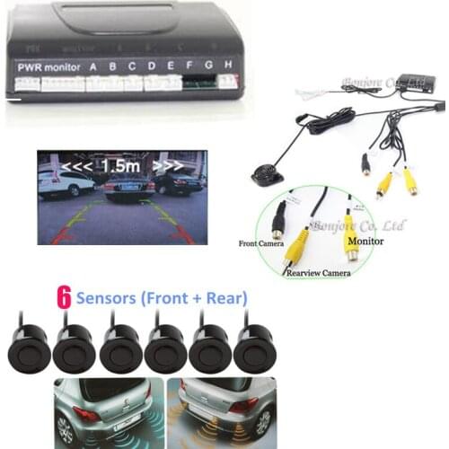 Dual-core CPU Car parking Sensor 6 detector Show Distance Parktronic System Reverse radar Video backup Alert Indicator Probe