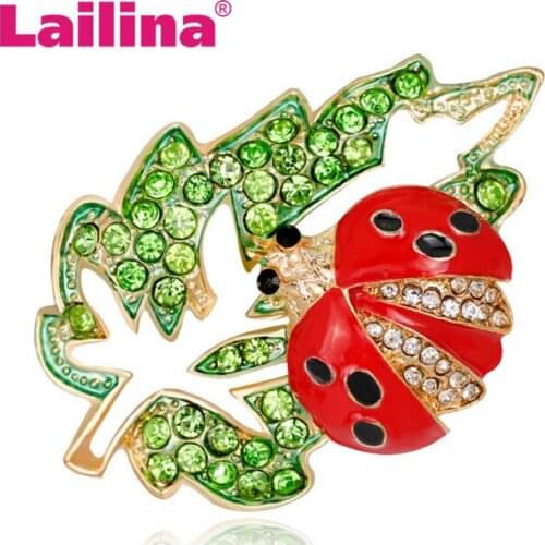 European and American popular enamel maple leaf seven star ladybug brooch