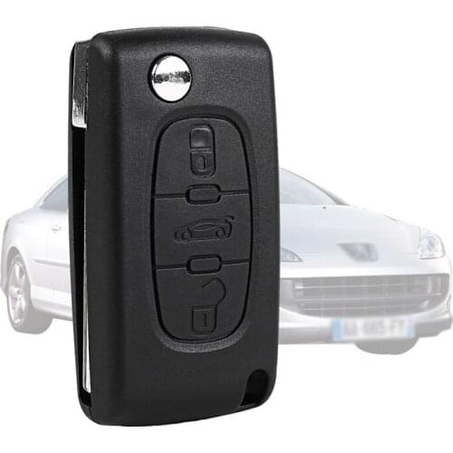 Key remote shell for Peugeot 407 and 407 SW foldable 3 buttons
