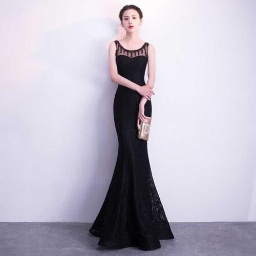 Lace Mermaid Chinese Cheongsam Dress Women Qipao Long Oriental Dresses Evening Gown Sexy Qi Pao