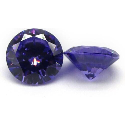 20pcs Wuzhou Gemstone Supplier Hot Loose CZ 3.5mm-16mm Round Purple Synthetic Cubic Zirconia Stone