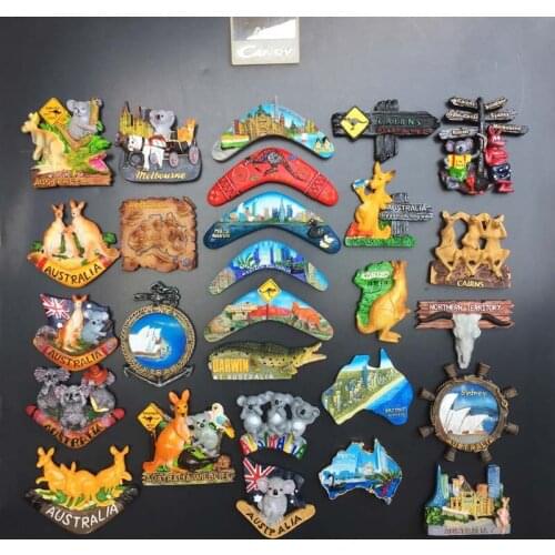 Hand-painted magnetic refrigerator magnets for commemorative gifts for travel around Australia