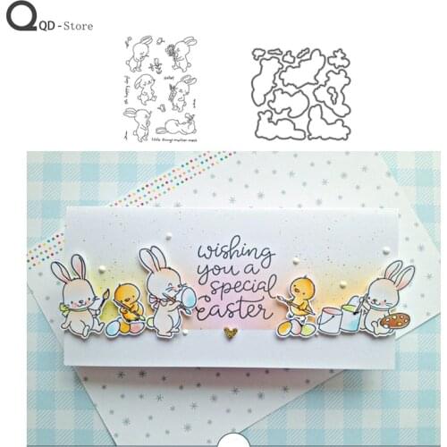 Cute Rabbit Model Cutting Dies Stamps Dies Scrapbooking Mold Cut Handmade Tools DIY Craft Decoration Stamps and Dies 2021 New
