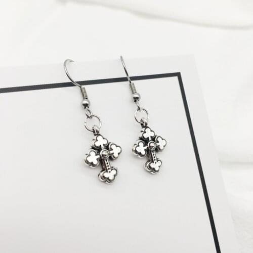 Fashion Women Cross Earrings Fashion Punk Cross Pendant Drop Dangle Earrings Jewelry
