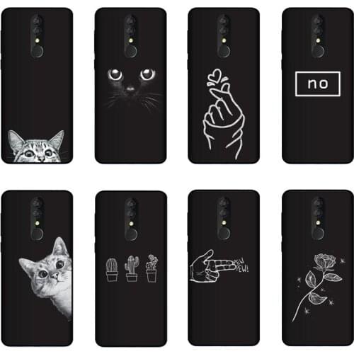 QAQsam Soft Silicone For Alcatel 3 2019 Case Cover Painting For Alcatel 3L 2019 Phone Cases Pattern Matte Flower Funda