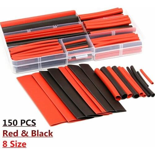 150 Pcs Heat Shrink Tubing InsulationTubing Assortment Electronic Polyolefin Wire Cable Sleeve Kit Heat Shrink Tubes Boxed