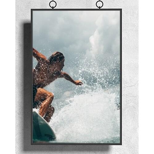 Sea Surfing Spoondrift Cool Man Wall Sticker Silk Fabric Poster Art Indoor Decor Bright