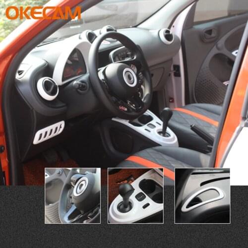 Car Interior Color Change Molding Sticker Decals Decorative Frame For New Smart 453 Fortwo Smart 453 Forfour Car Styling White