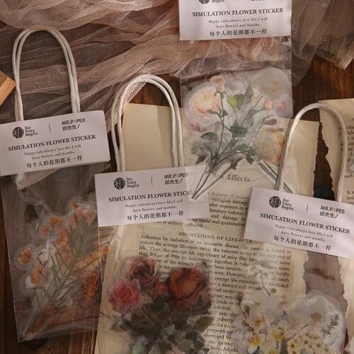 Mohamm 10Pcs No.7 Flower House Series Stickers Ins Style Decoration Scrapbooking Paper Creative School Supplies