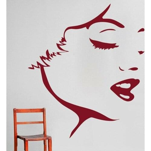 Face Outline Wall Decal Abstract Art Woman Face Mural Door Window Vinyl Stickers Girls Bedroom Beauty Salon Interior Decor Q242
