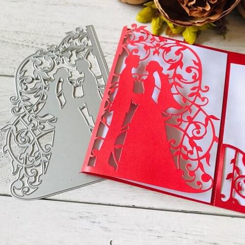 New 2021 Wedding Couple Greeting Card Metal Cutting Dies Stencil DIY Scrapbook Paper Photo Album Craft Template Dies
