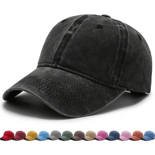 Solid color washed baseball cap retro summer fashion hats for men and women cowboy outdoor caps