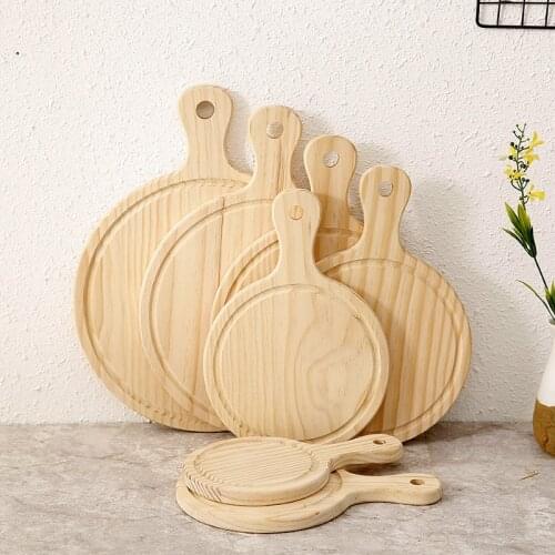 10/11/12 Inches Pine Wood Pizza Tray Round Kitchen Sushi Plate Restaurant Serving Dishes Bakeware Pastry Tools Accessories