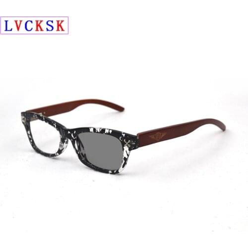 Intelligent Photochromic Myopia Sunglasses Wooden Legs Men nearsighted Eyeglasses Women Shortsighted Spectacles 0,-1.0~-6.0 L3