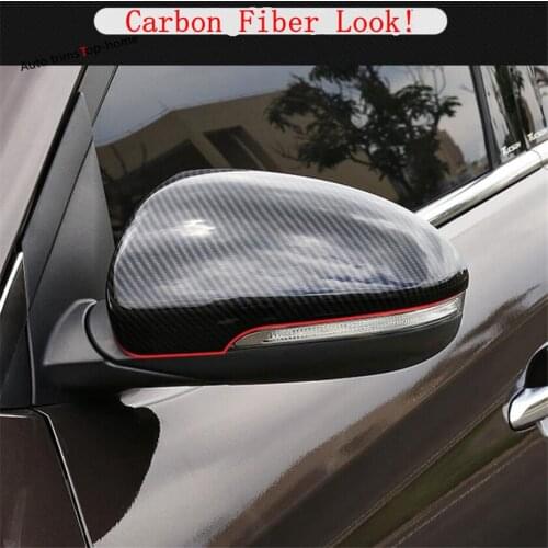 Yimaautotrims Side Door Mirrors Rearview Cover Trim 2 Pcs Fit For Hyundai Tucson 2016 - 2020 ABS Chromium Styling / Carbon Fiber