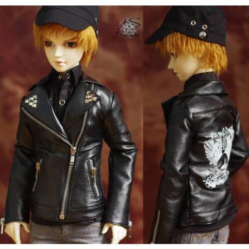 1/4 1/3 BJD doll PUNK leather coat Motorcycle jacket clothes Accessories for BJD/SD ,not include doll,shoes,wig and other E2613