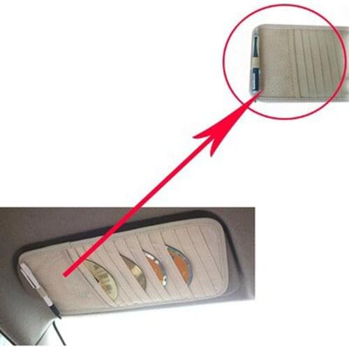 1PC Car Sun Visor CD Organizer Holder Portable Sunshade Disc CD Case Car Media Storage Wallet Clip Glasses Pen Storage Bags