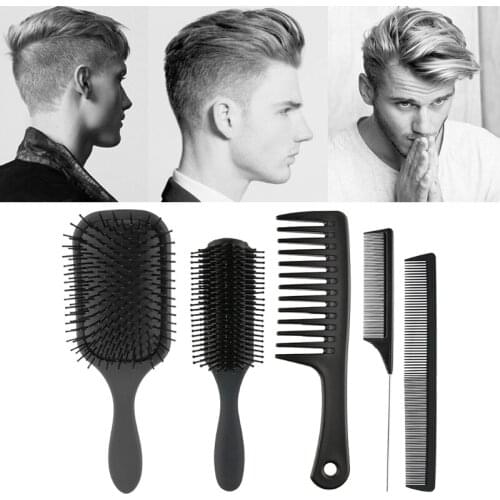 5Pcs Paddle Hair Brush Detangling Brushes Comb Hairbrush Set for Men Women