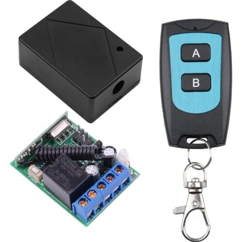 DC 12V 1CH 5A Wireless Remote Control Switch ZK1PA Receiver and RF Black Transmitter Delay Time Function