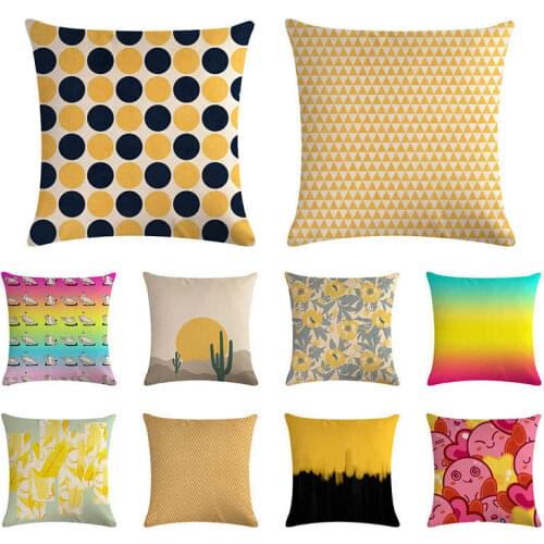 Geometric circle pattern cushion cover desert cactus pillow cover car office sofa fashion decoration pillow case 45x45cm