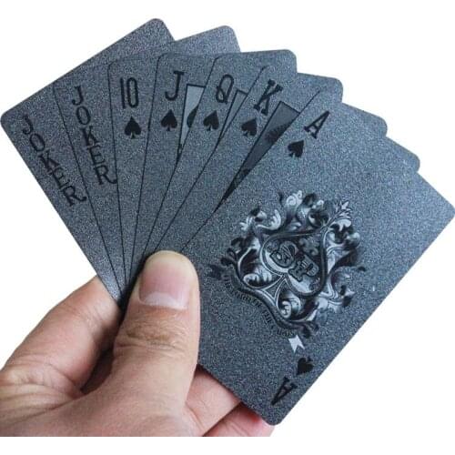 Black Poker Accessories Playing Cards Tower Style 54Pcs/Set Perfect Pure Collection Magic Card Plastic Poker Cards