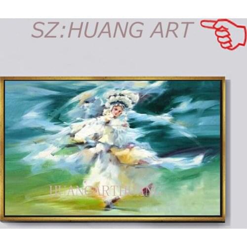Hand-painted figures in oil paintings Chinese opera in the painting of hua Dans knife new sample decorator large murals