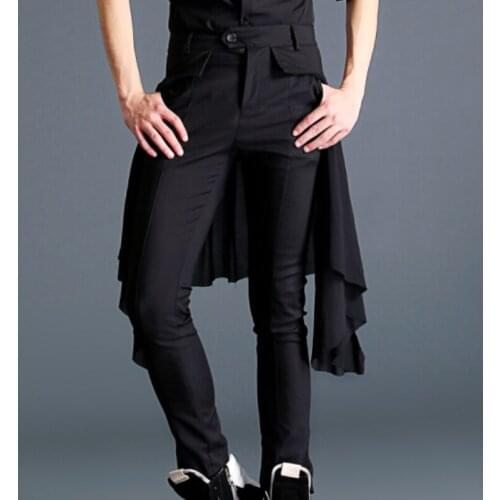 Hot 2021 New Fashion Tide Men Clothing Spring Trousers Harem Pants Skinny Casual Stage Catwalk Singer Costumes