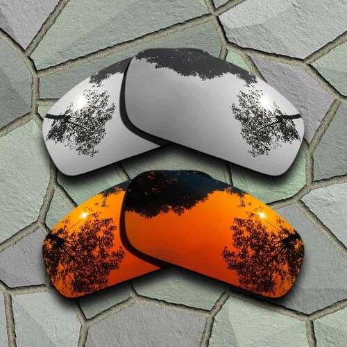 Chrome&Red Orange Sunglasses Polarized Replacement Lenses for Oakley Monster Pup