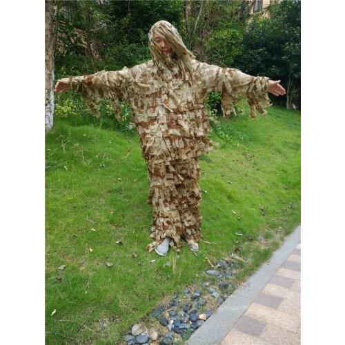 Desert Bionic cloth strip Ghillie Suitsunting Recon yowie Paintball Military clothing 0.6kg light camouflage suit