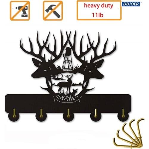 Deer Antler Hooks Key Hooks Home Decoration Wild Animal Modern Coat Rack Deer Hunting Wall Hanger