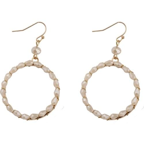 Beadsland trendy round brincos with glass bead earrings Fashion Jewelry gifts birthday for women