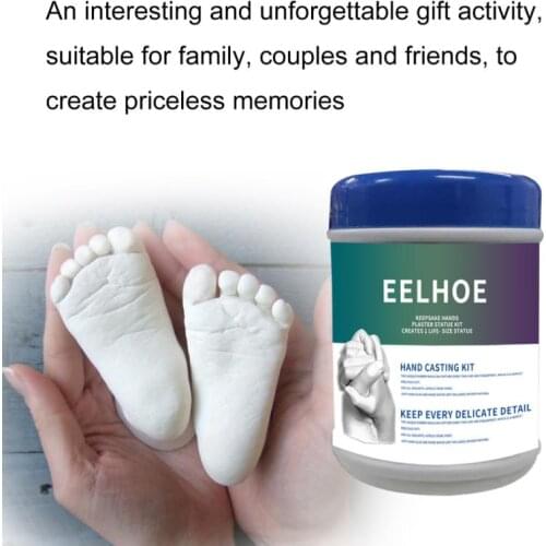 Eelhoe Hand Mold Set Souvenir Hand Casting Set DIY Plaster Mold Making Couple Hand Model Infant Handprint White Hands Feet Gift