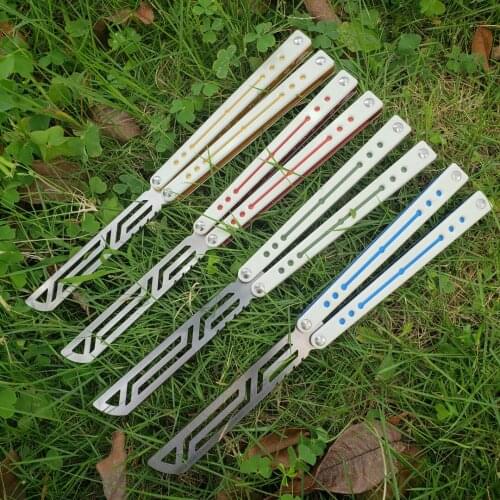 Nautilus Butterfly In Knife Trainer Knife White Channel Aluminum+G10 Handle 440 Blade Bushing System Tactical Folding Edc Knife