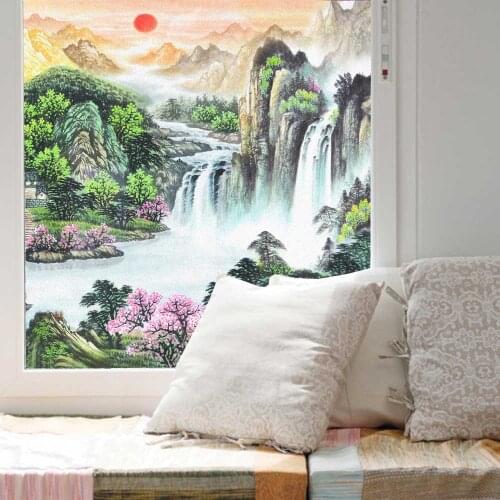 Window Film Privacy Beautiful Pattern Frosted No Glue Glass Sticker Sun Protection Heat Control Window Coverings for Homedecor