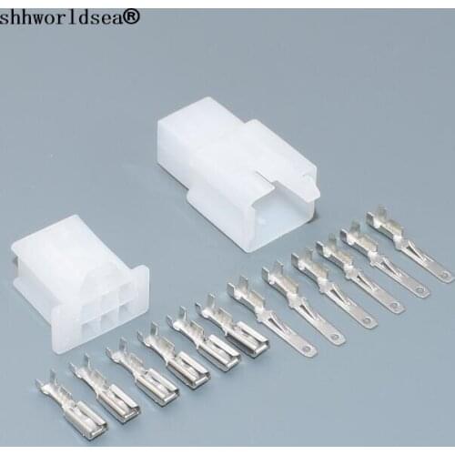 Shhworldsea Free Shipping (10pcs)- 6 Way 6 pin 2.8mm car Mini Electrical Connector plug Kit Pin Connectors