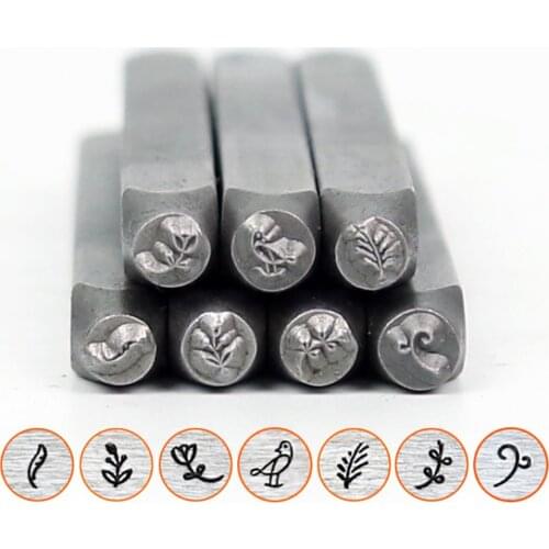 3MM leaf pattern/Plant tentacles/Birds Design Metal Jewelry Stamps,small flower DIY Bracelet/jewelry symbols steel stamp