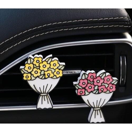 Car Interior Decoration Car Air Freshener Gypsum Bouquet Auto Air Conditioner Outlet Fragrance Perfume Clip Accessories Ornament