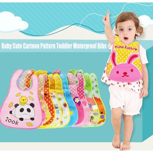 Unique Baby Bibs Cute Cartoon Pattern Toddler Baby Waterproof Saliva Towel Cotton Fit 0-3 Years Old Infant Burp Cloths Feeding