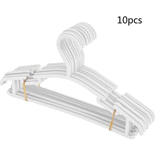 10 Pack White Plastic Nursery Hangers Nonslip Baby Coat Hangers Space Saving Tubular Hangers for Kids Children Clothes