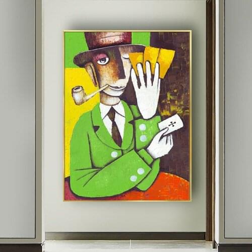 Famous Picasso Modern Pure Hand Paint Abstract Colorful Canva Painting Posters Home Decorative Art Pictures for Living Room Wall