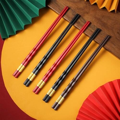 10Pairs High Quality Chopsticks Non-Slip Alloy Chopsticks Sushi Stand Hot Chop Sticks Kitchen Restaurant Tableware Reusable
