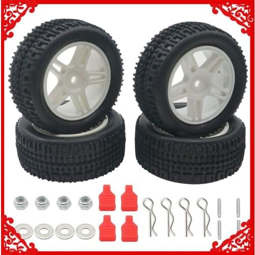 4 pcs/set 1/14 Wltoys RC Off-road tire 75MM*26MM+body clip with tab for rc hobby model car 144001 buggy option hop-ups part