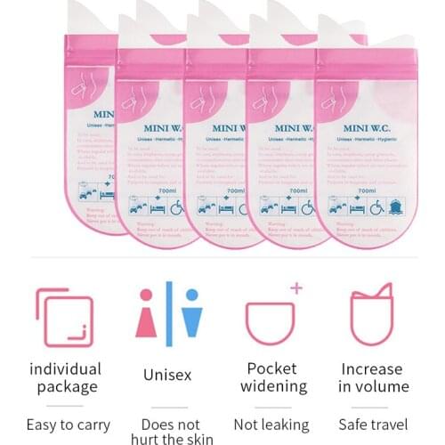 4pcs 700ml Emergency Portable Car Urine Bag Vomit Bags Mini Mobile Toilets Disposable Handy Unisex Kids Using Outdoors Mini W.C