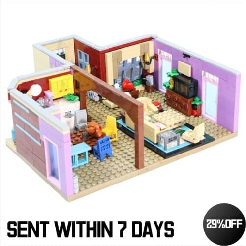 894PCS American Classic TV Series Friends Monicas DIY Apartment House Model For Girls City Building Blocks Educational Toys