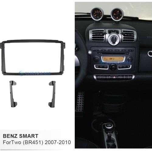 9 inch Car Fascia Radio Panel for SMART ForTwo (BR451) 2007-2010 Dash Kit Install Facia Console Bezel 9inch Adapter Plate Trim