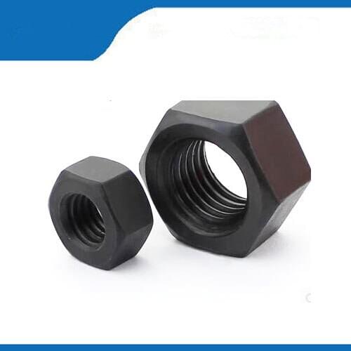 Free shipping 100pcs/Lot Metric Thread M8 Black Grade 8.8 Carbon Steel Hex Nut Hexagonal Nut Screw Nut