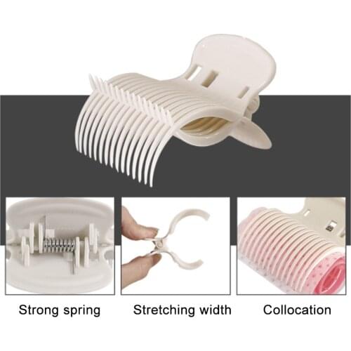 12pcs Hair Rollers Clip Hot Roller Clips Hair Curler Claw Clips Hair Perm Insulation Clip Random Color