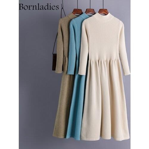 Модные трикотажные платья Bornladies China At AliExpress