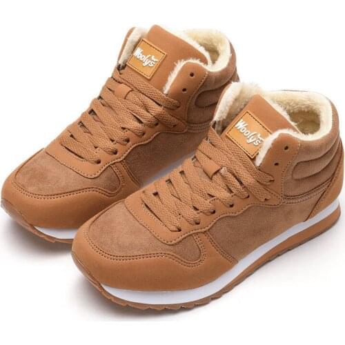 Unisex Cotton Boots Warm Men Casual Sneakers Light Women Walking Shoes Non-Slip High Top Outdoor Sport Work Plus Size